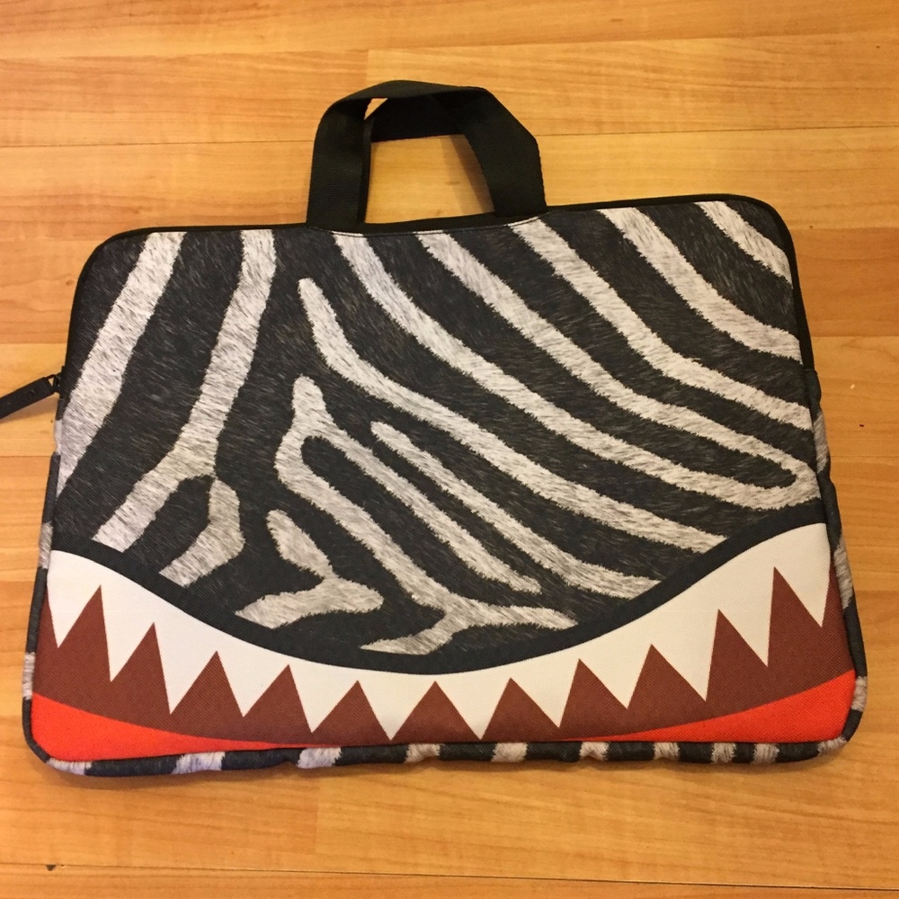 Spray Ground Zebra Shark Laptop Bag NEW